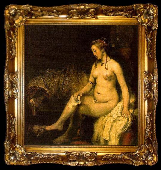 framed  REMBRANDT Harmenszoon van Rijn Bathsheba in her bath, also modelled by Hendrickje,, ta009-2
